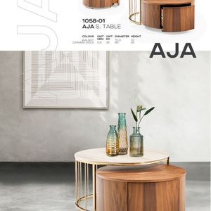 1058 Aja Coffee Table (Ceramic - American Walnut-Gold)